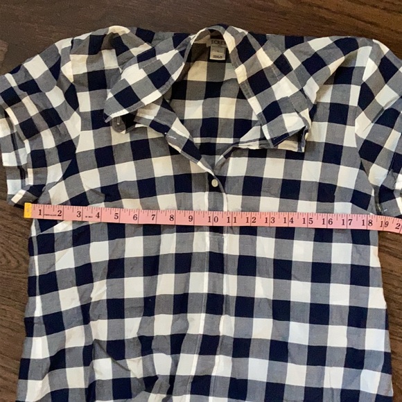 J. Crew Factory Navy & White pullover blouse - Picture 6 of 8